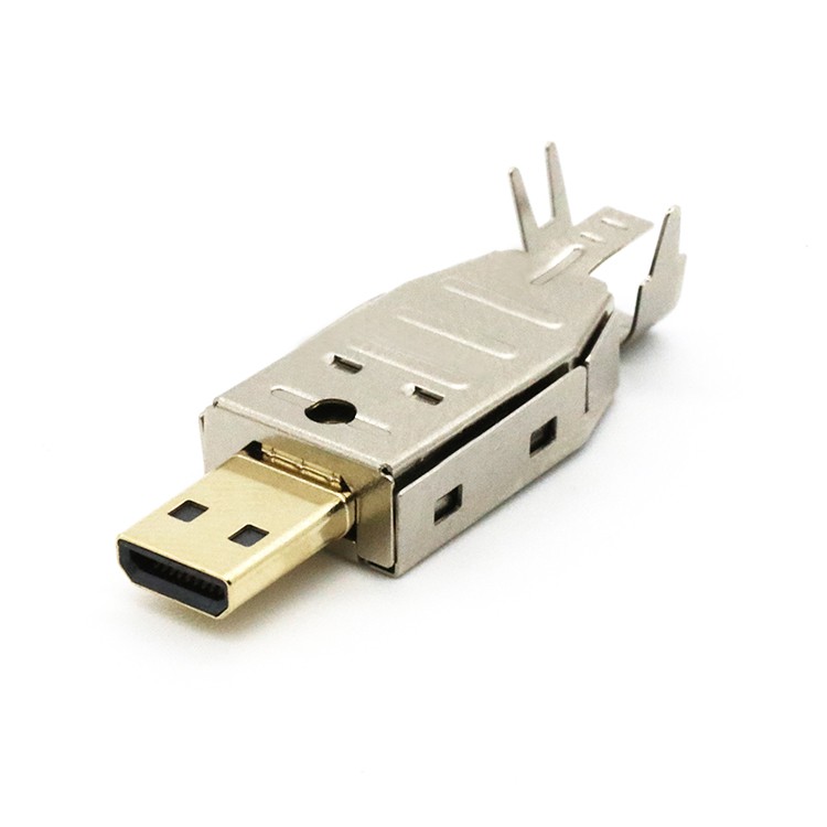 4 In 1 High Definition Multimedia Interface D Type Male Connector with Wire Soldering