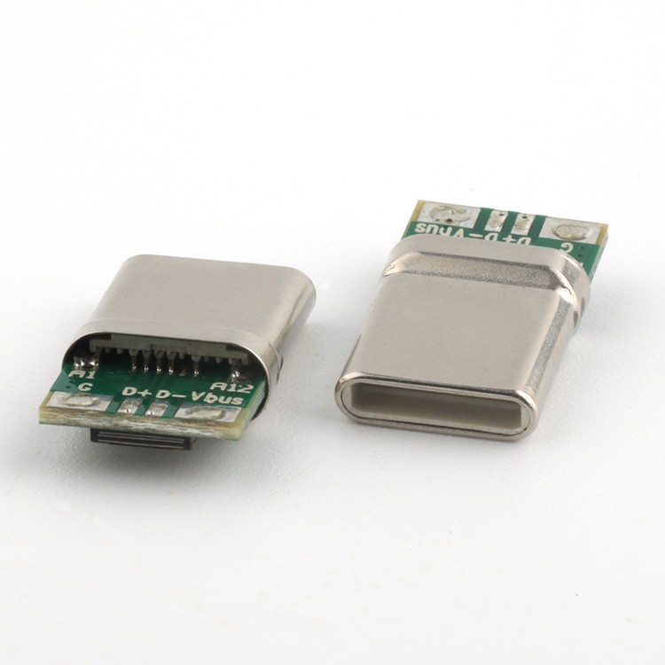 L=11.7MM 12P USB Type C Male Plug Connector with PCB Board