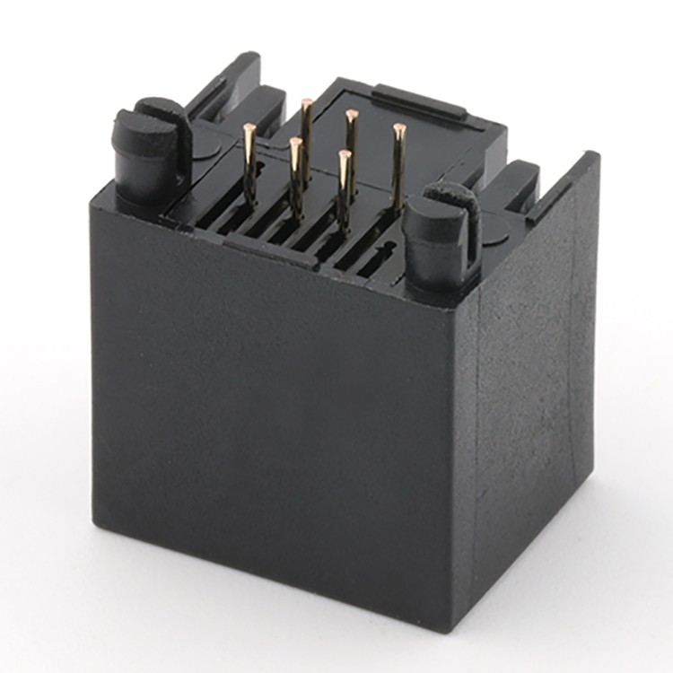 Vertical DIP Type H=15.6MM RJ11 6P6C Female Connector