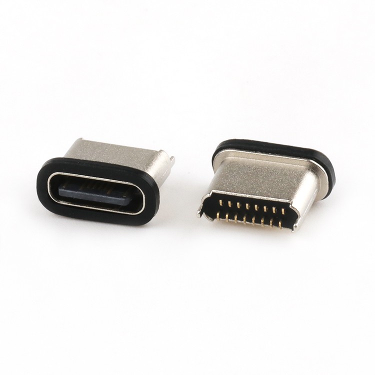 180Degree SMT Type 16Pin IPX7 Waterproof USB C Female connector