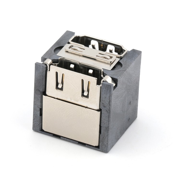 Dual Port Through Hole High Definition Multimedia Interface Female Connector