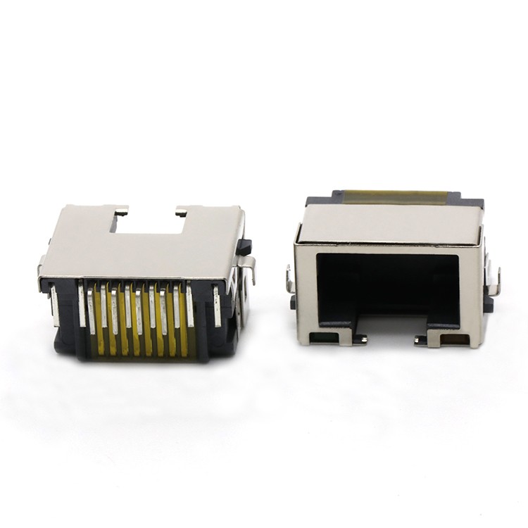Mid Mount 3.0mm RJ45 8P8C Female Socket Ethernet Connector with Led Light