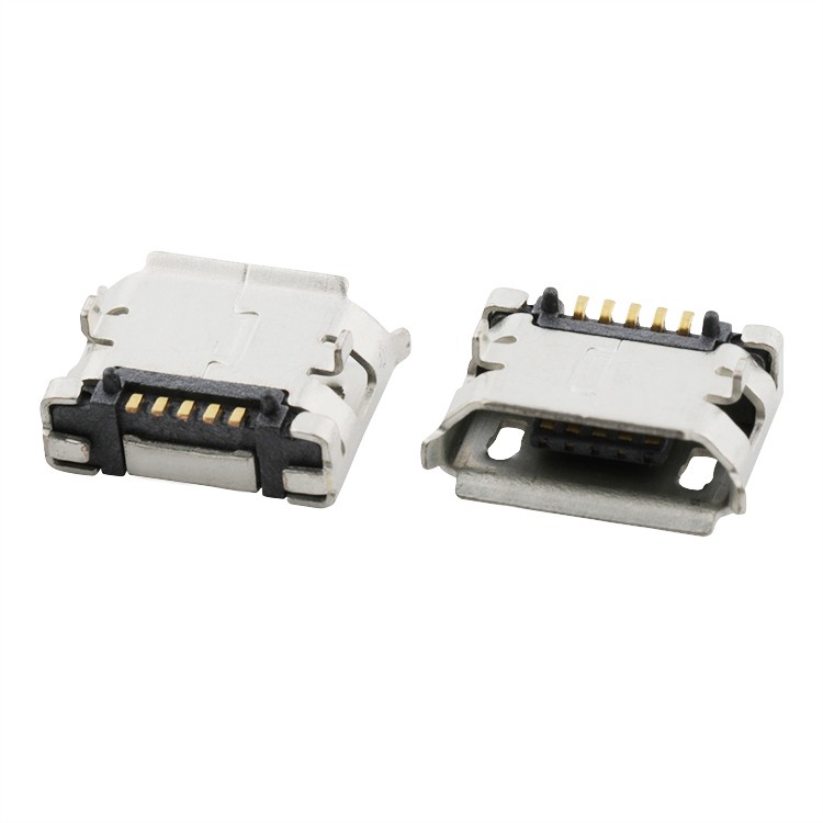 Micro USB connector with Locking Pin Vertical Smt 5P Micro USB B Type Female Connector