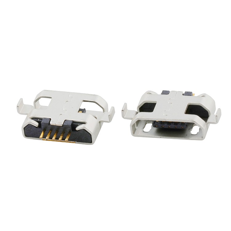 Vertical 180Degree Dip Type Micro USB B Type 5Pin Female Socket Connector