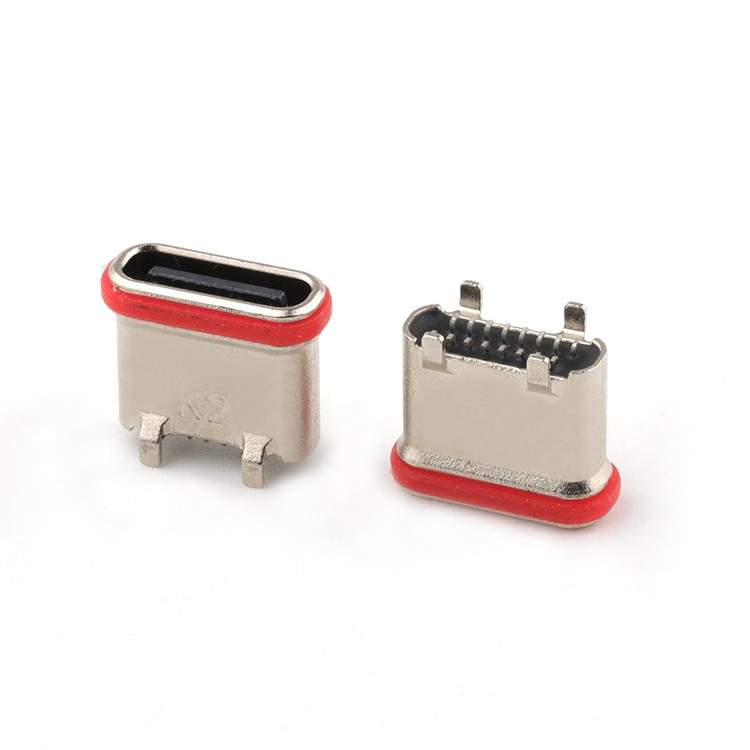 Vertical Surface Mount IP67 Waterproof USB C Female 16Pin Connector