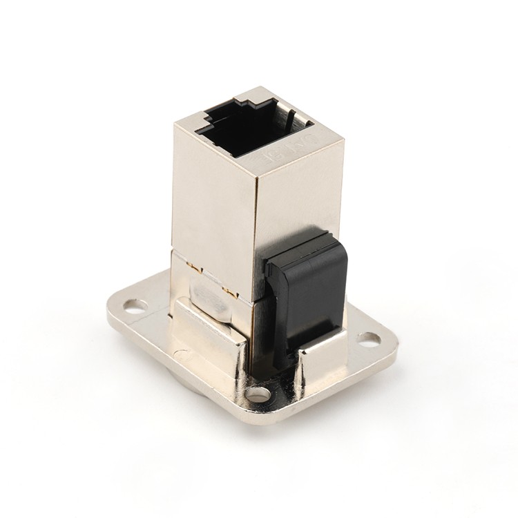 RJ45 Connector RJ45 8P8C Cat5e Female Semi-Shielded Adapter with Panel