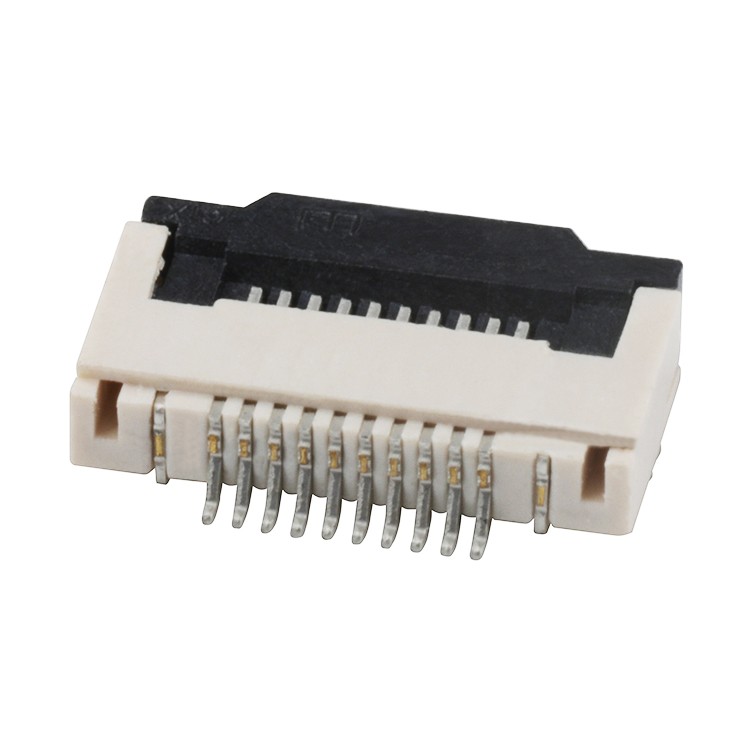 10Pin FFC Connector 0.5Pitch 2.0H Right Angle SMT Type ZIF FPC Connector