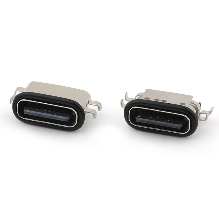 12Pin Vertical IPX7 Wateproof  USB Type C Female Connector