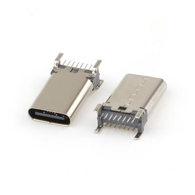 16P USB Female Connector Vertical DIP 13.0H 13.7H 15.0H USB C Soldering Connector