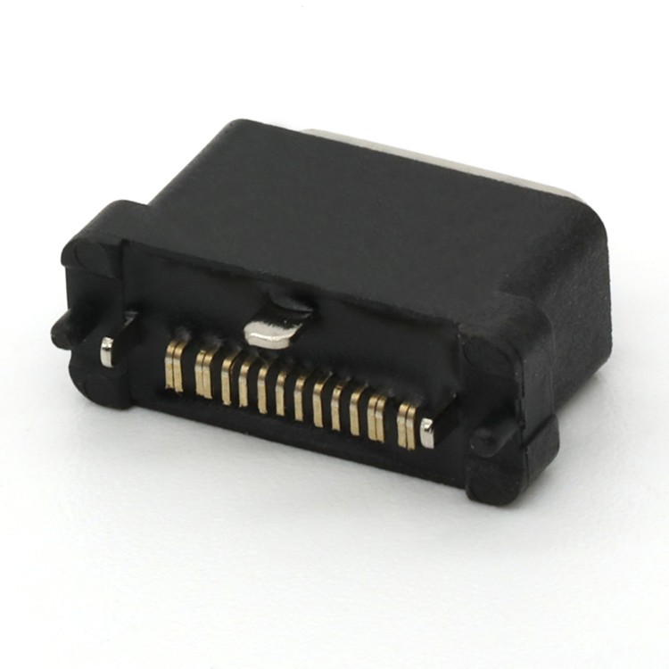 16P Vertical Waterproof IP68 USB Type C Female Socket Connector SMT 