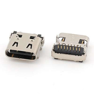 16Pin USB Type C Female Double Row Connector Dip Type 90Degree