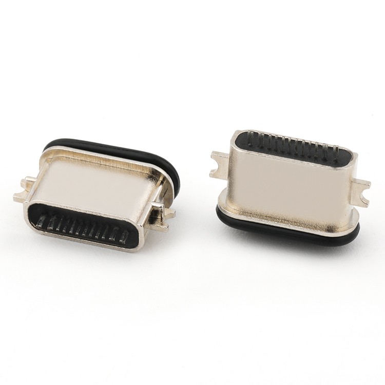 16Pin Vertical C Type USB Waterproof Female Receptacle Connector Socket Mid mount 0.8/1.2/1.6