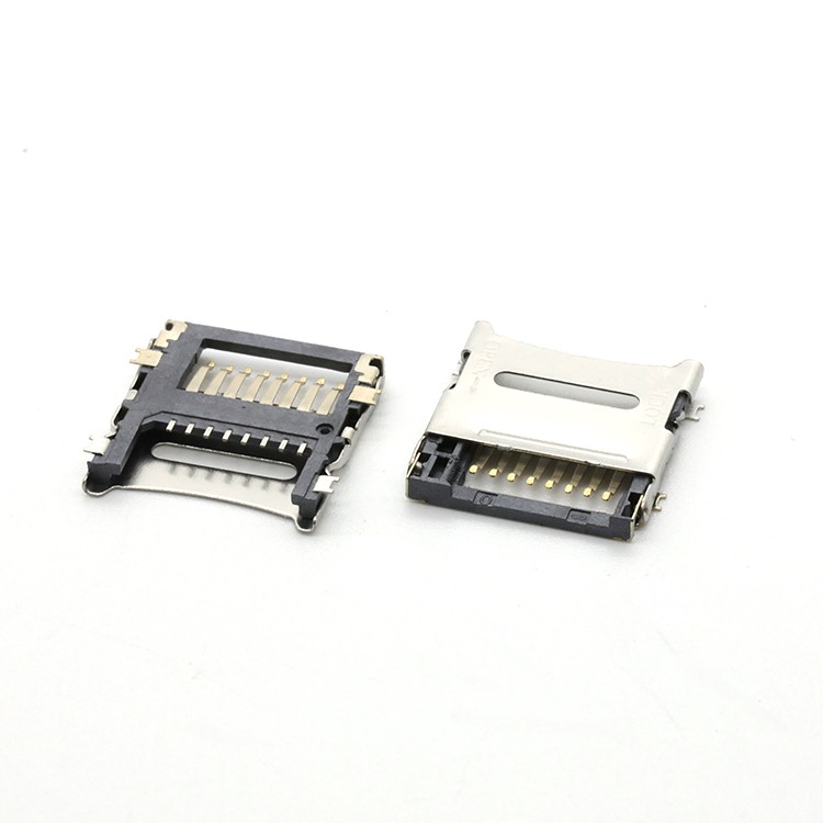 1.8H TF Card Connector Stainless Steel Shell T-Flash Card Connector