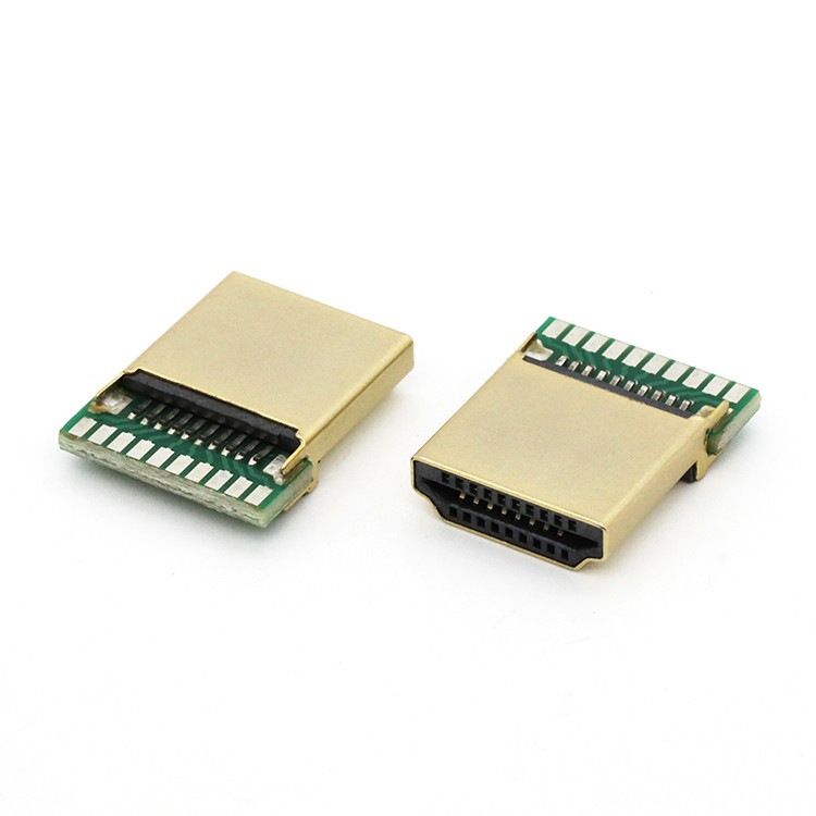 19P HDMI A Male Connector with PCB 