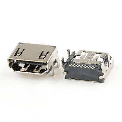 19Pin SMD Type HDMI-compatible A Female Connector with Pin Length 2.0MM