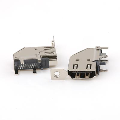 19Pin Upright HD-MI 1.4 Version A Female PCB Connector with Screw 21.72H