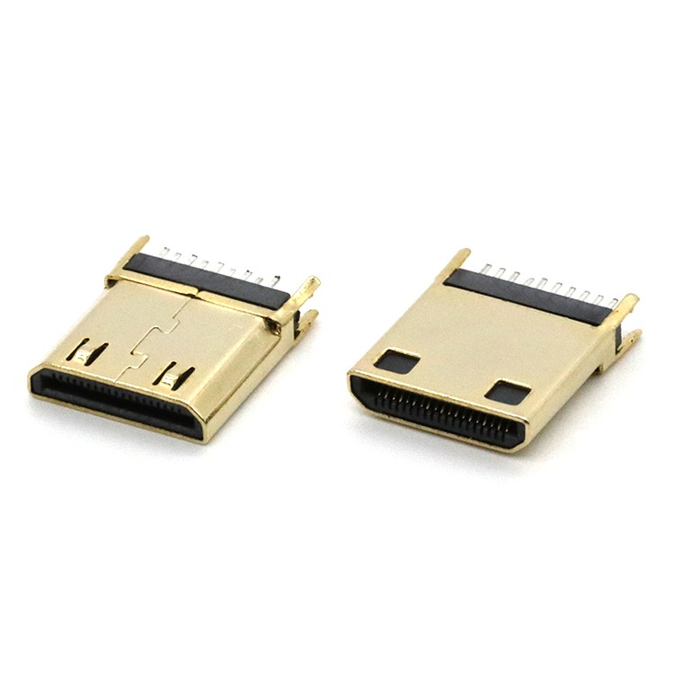 19Pin Vertical DipType High Definition Multimedia Interface C Type Male Plug Connector