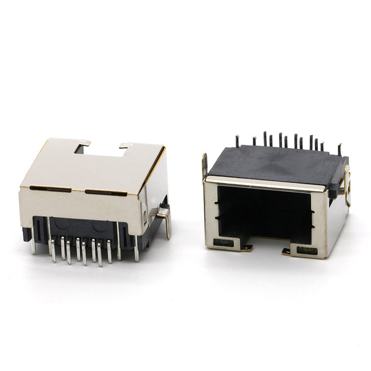  1X1 Port RJ45 8P8C Female Dip Type Ethernet Connector Mid Mount 8.8MM 9.9H,with Led Light