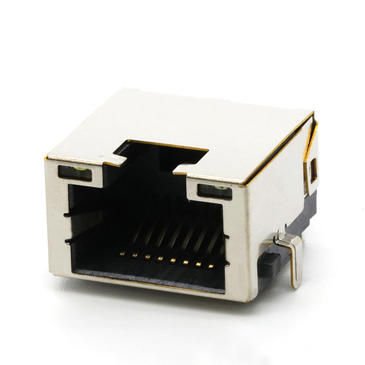  1X1 Port RJ45 8P8C Female Dip Type Ethernet Connector Mid Mount 8.8MM 9.9H,with Led Light