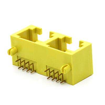 1X2 Port RJ45-5301 8P8C Female Modular Jack Network Connector Dip Type for PCB