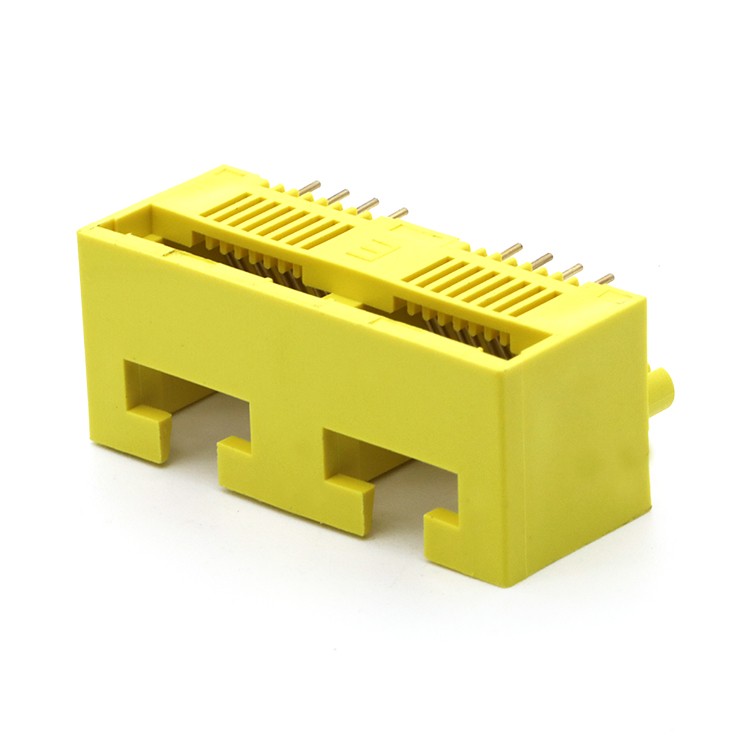 1X2 Port RJ45-5301 8P8C Female Modular Jack Network Connector Dip Type for PCB