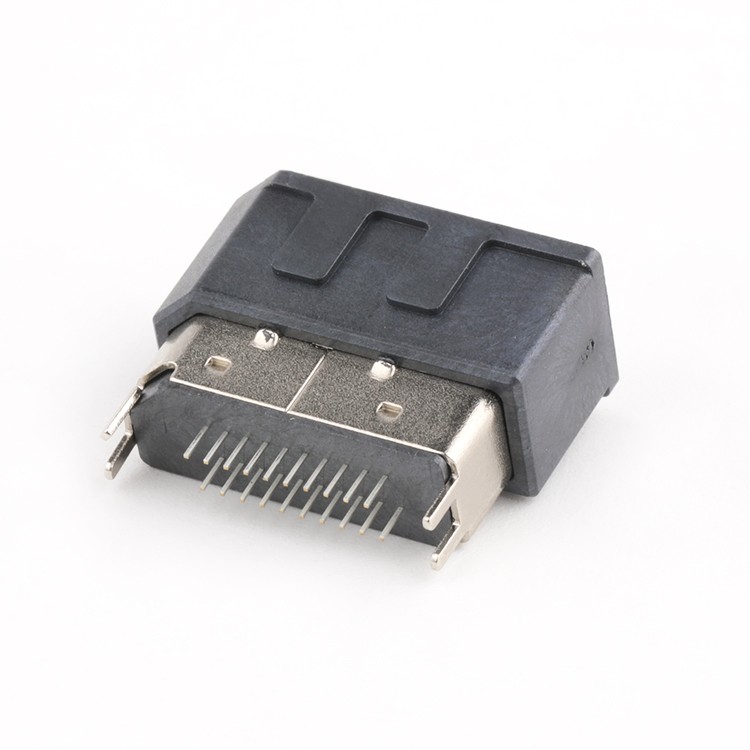 20Pin DP Female Connector Straddle Mount 1.6MM DP Female Connector with Flange and Cover