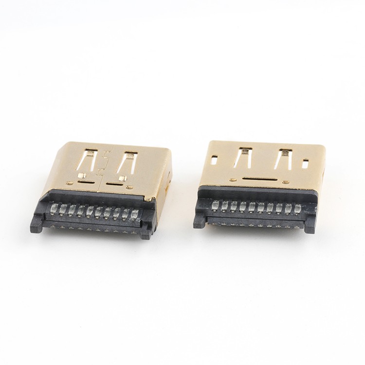 20Pin Gold Plated Displayport DP Female Connector for Wire Soldering