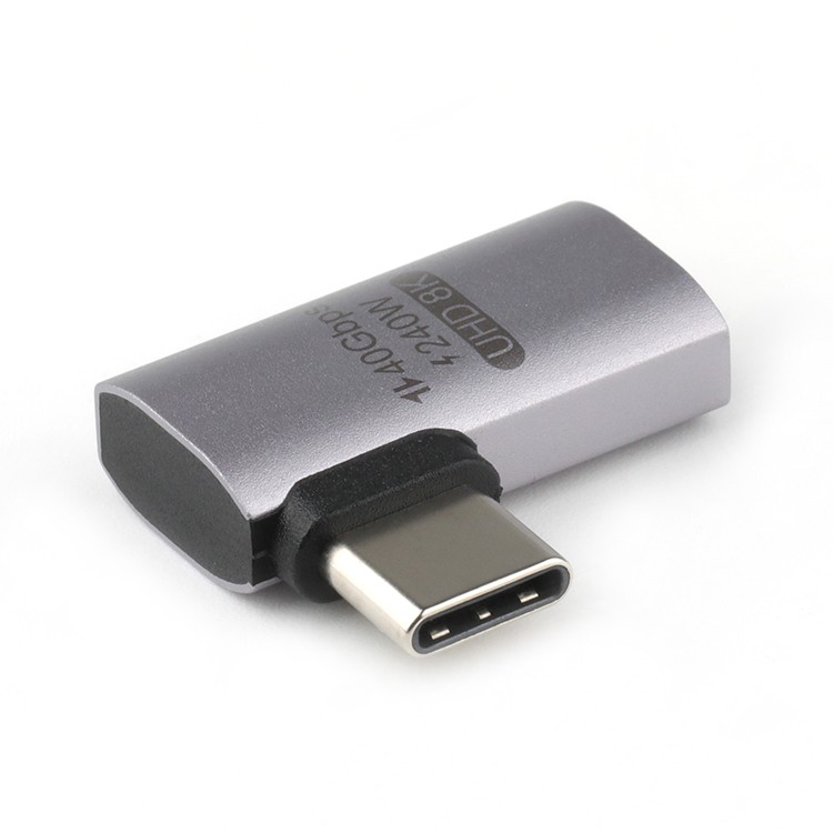 240W 40G 8K Upright USB 3.1 Type C Male To USB 3.1 Type C Female Adapter