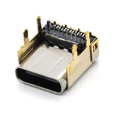 24Pin USB 3.1 C Female Receptacle Connector DIP+SMT Type 5A,CH=3.4MM