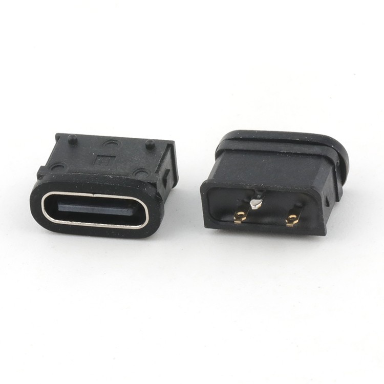 3Pin USB C Female Connector Vertical Dip Type IP68 Waterproof USB C Female Connector