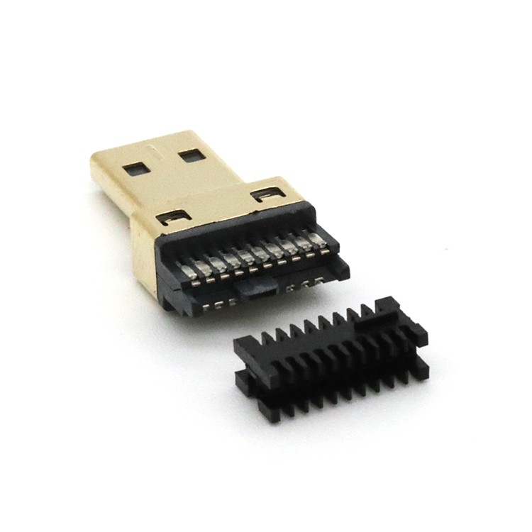 4 In 1 High Definition Multimedia Interface D Type Male Connector with Wire Soldering