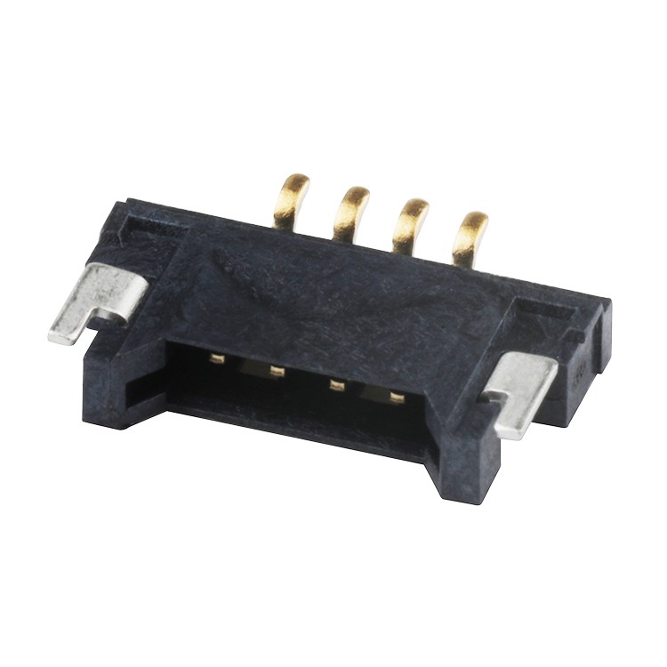 4Pin Black Color 1.25mm Pitch  SMT Type Right Angle Wire To Board Connector