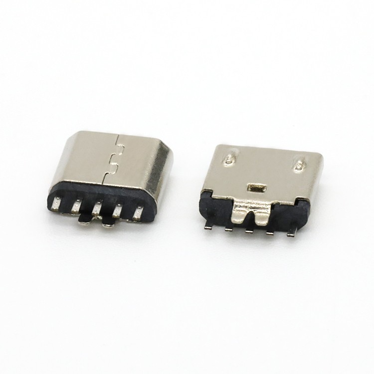 5P Micro USB B Type Female Socket Connector for 0.8MM PCB