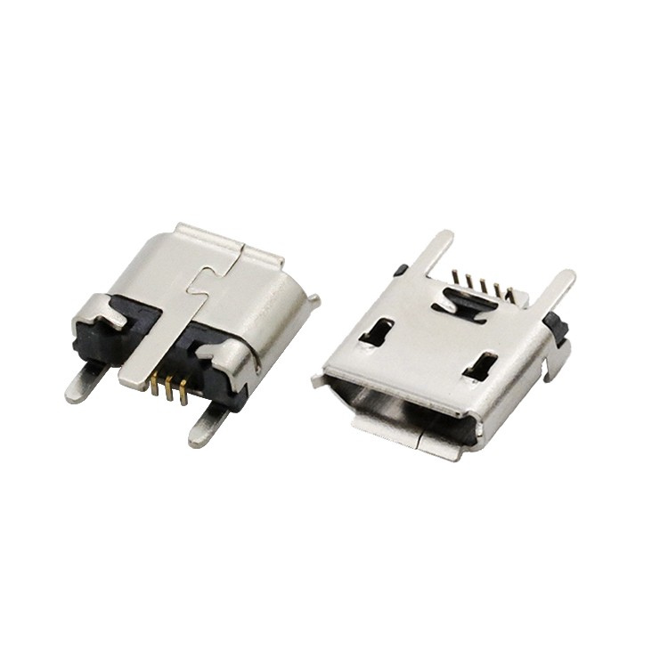 5P Vertical Micro USB 2.0 B Type Female Socket Connector 180D DIP Type