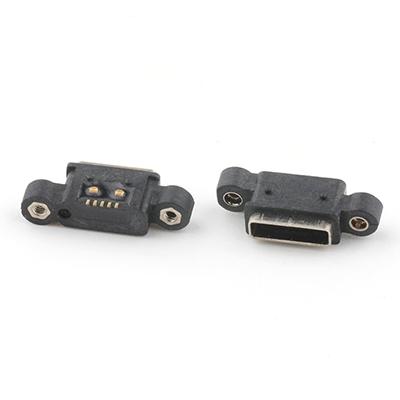 5Pin IP67 Waterproof Micro USB 2.0 B Type Female Connector With Screw