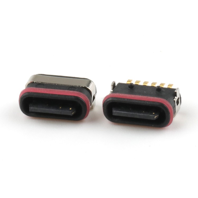 6 Pin SMD Type IP68 Waterproof USB C Type Female Socket Connector