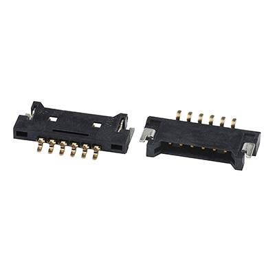 6Pin Black Color Wire To Board Connector 1.25Pitch SMT Type Right Angle Wafer Connector