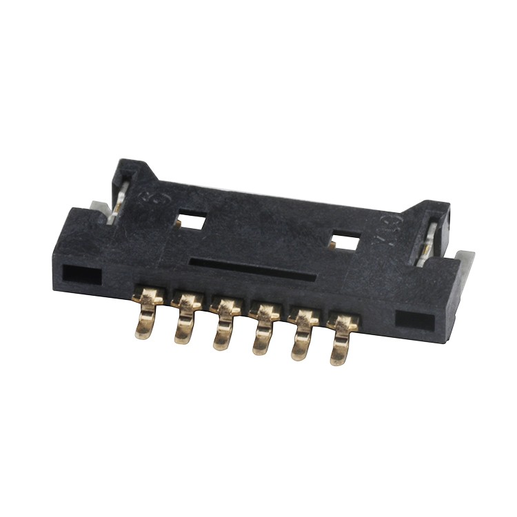 6Pin Black Color Wire To Board Connector 1.25Pitch SMT Type Right Angle Wafer Connector