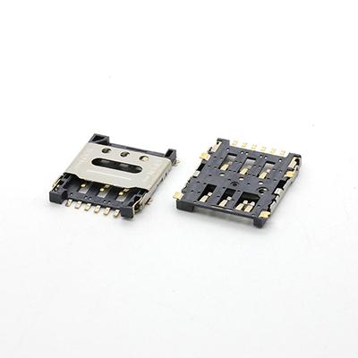 7Pin 1.45H Flip Type Nano SIM Card Connector with CD Pin