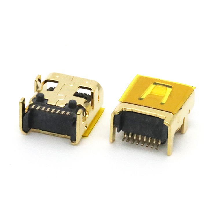 8 pin MINI USB Female Connector 90degree