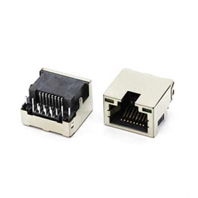 8P8C Rj45 Connector Mid Mount 4.2MM Single Port Female Dip Type Connector with Led Light