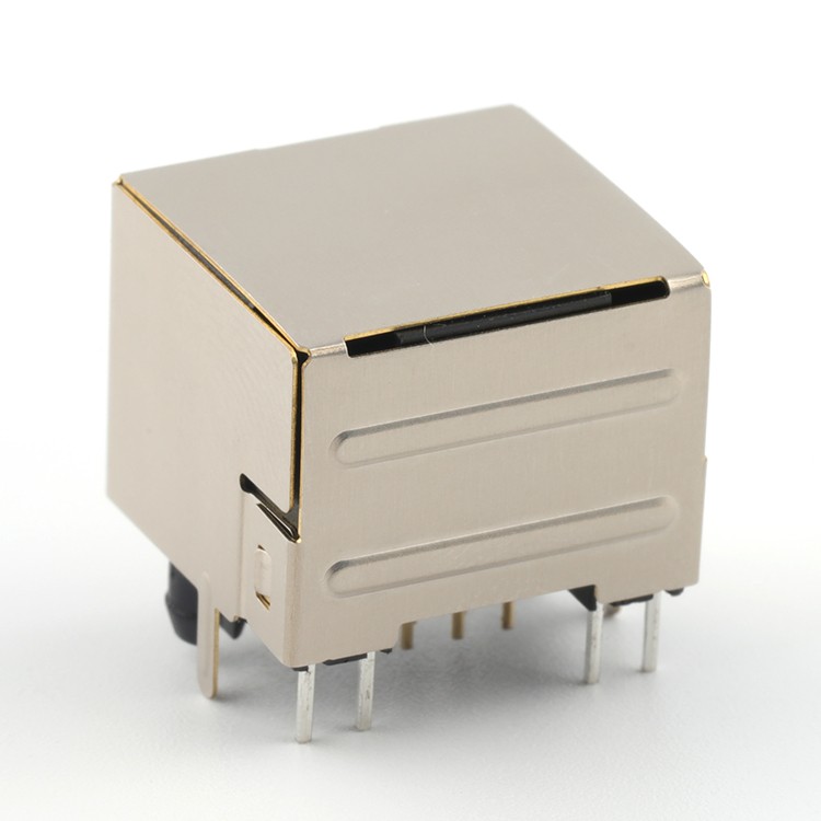 90Degree Right Angle DIP Type RJ45 Female Connector with LED