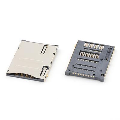9Pin Micro SIM Card Push Push Type Micro SIM Card Socket Connector with CD Pin