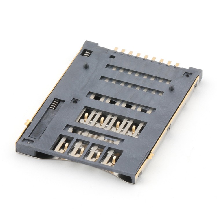 9Pin Micro SIM Card Push Push Type Micro SIM Card Socket Connector with CD Pin