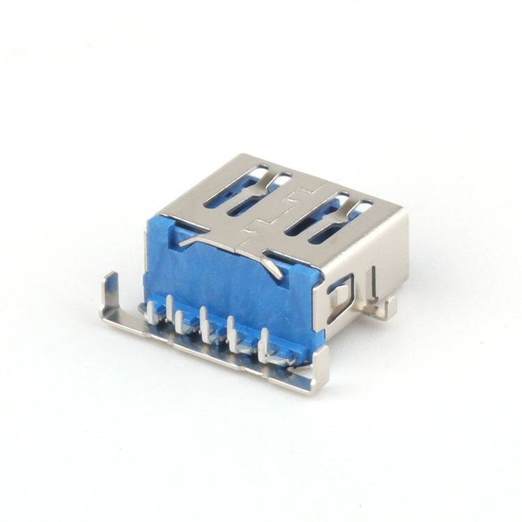A Type Female USB 3.0 Connector 9Pin Mid Mount CH2.45 SMD USB 3.0 Connector