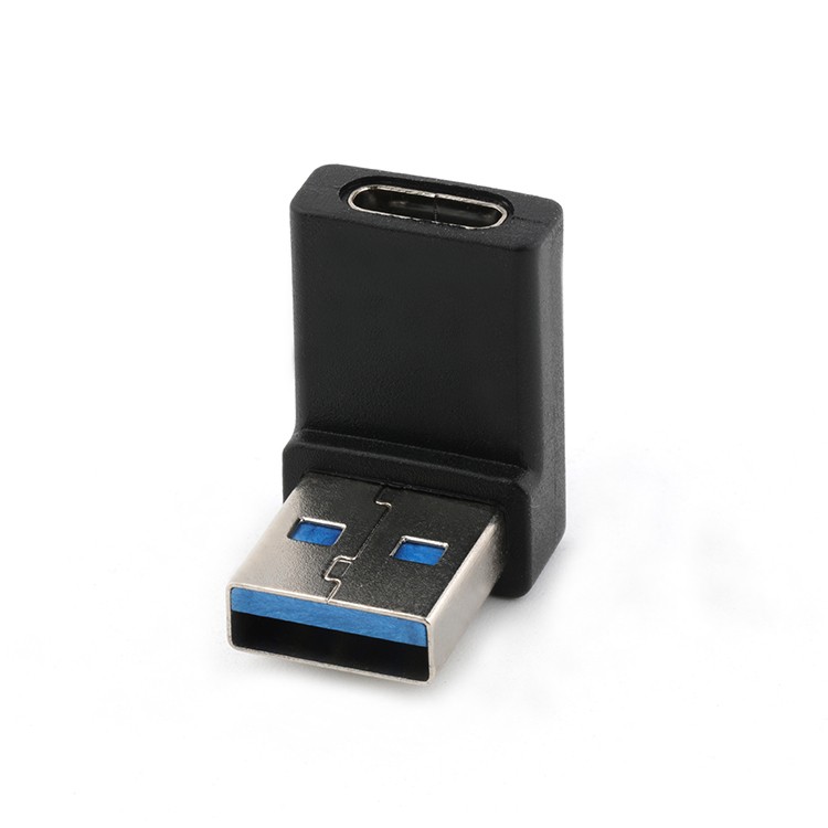 A Type USB 3.0 Male To C Type Female Adapter 90 Degree