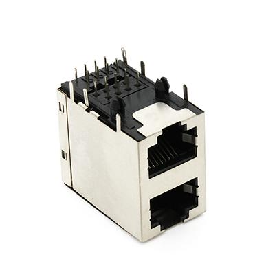 DIP Type Right Angle 5921 2x1 Port RJ45 8P8C Female Connector
