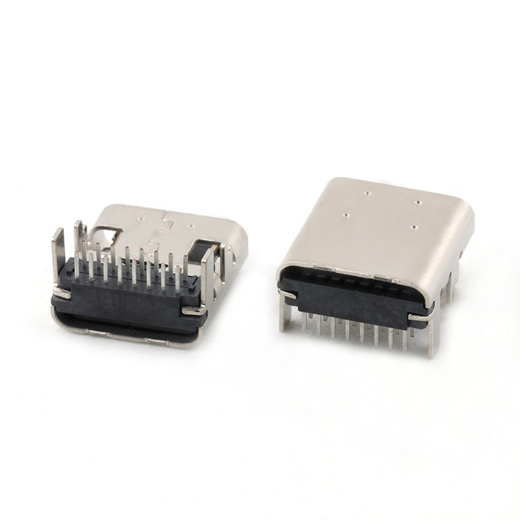 Dip Type 90Degree USB C Type 16Pin Female PCB Connector