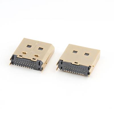 Dip Type Gold Plated 20Pin DP Male Plug Connector For 1.6MM PCB