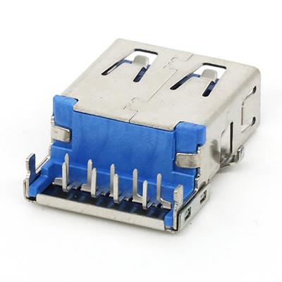 Dip Type USB 3.0 A Type Female Connector  9P